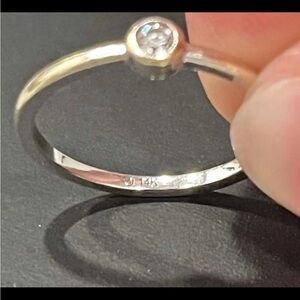 MEJURI 14K white Gold Diamond Bezel Jewelry Ring — Retired White Gold Style